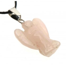 Rose Quartz Gemstone Carved Angel Pendant